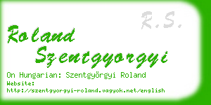 roland szentgyorgyi business card