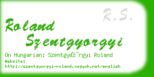 roland szentgyorgyi business card